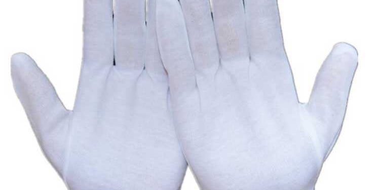 White inspection cotton gloves for ceremonies and events