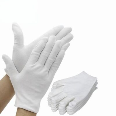 White inspection cotton gloves for ceremonies and events