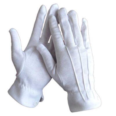 White inspection cotton gloves for ceremonies and events