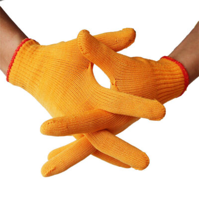 Heat-resistant cut-resistant work cotton gloves for high-temperature safety