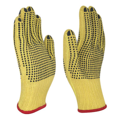 Heat-resistant flame-retardant dotted cotton gloves for safety work