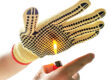 Heat-resistant flame-retardant dotted cotton gloves for safety work