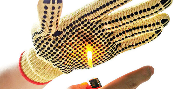 Heat-resistant flame-retardant dotted cotton gloves for safety work