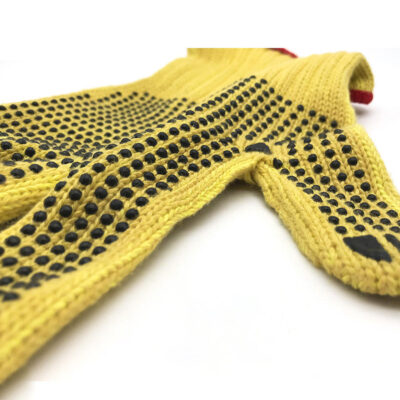 Heat-resistant flame-retardant dotted cotton gloves for safety work