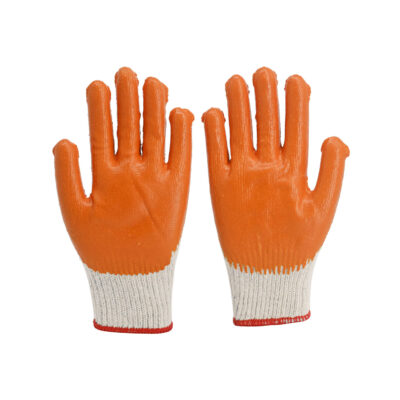 High-quality rubber coated cotton gloves for construction safety