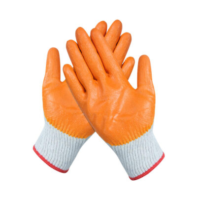 High-quality rubber coated cotton gloves for construction safety
