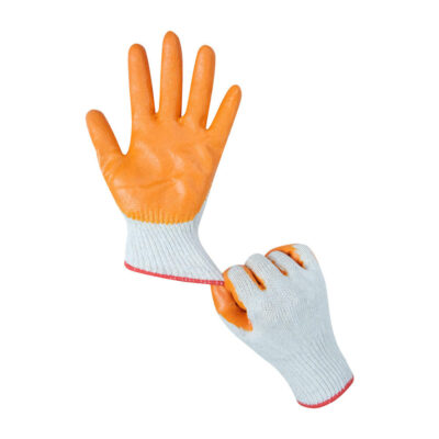High-quality rubber coated cotton gloves for construction safety