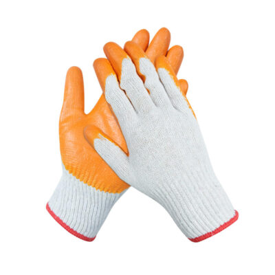 High-quality rubber coated cotton gloves for construction safety