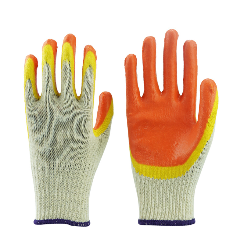 Industrial construction safety coated cotton gloves for workers
