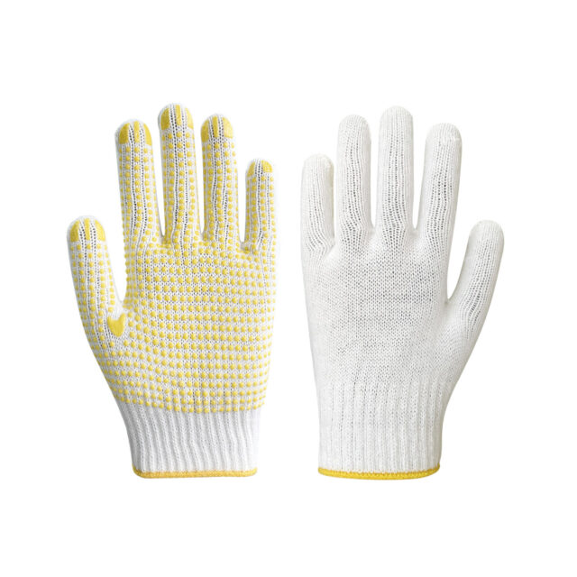 Industrial safety dotted cotton gloves for construction work