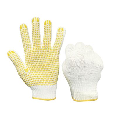Industrial safety dotted cotton gloves for construction work