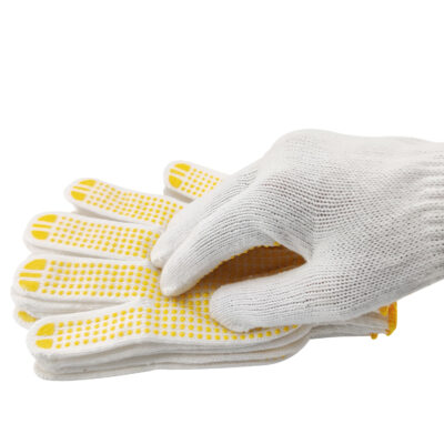 Industrial safety dotted cotton gloves for construction work