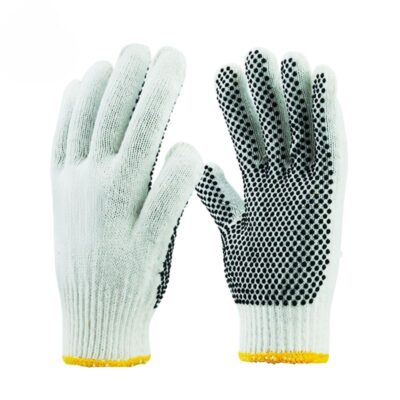 Durable industrial safety dotted cotton gloves with strong grip
