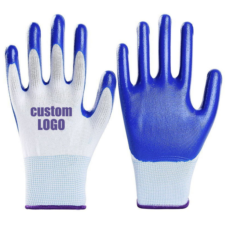 Coated cotton gloves for mechanical, gardening, and construction work
