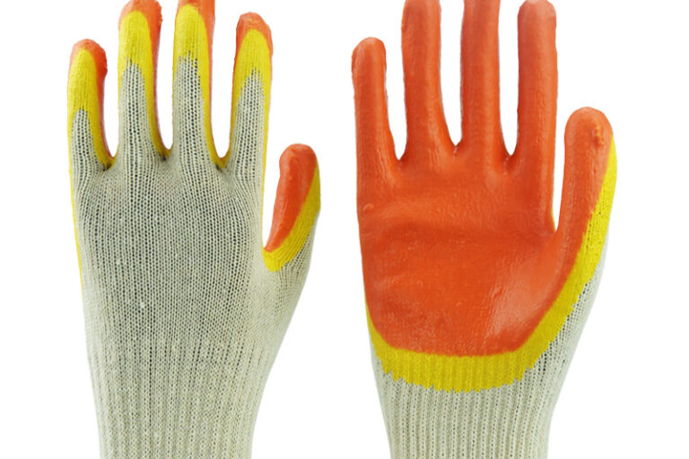 Orange Double Latex Coated Cotton Gloves Manufacturer (5) Orange double latex coated cotton gloves for safety work