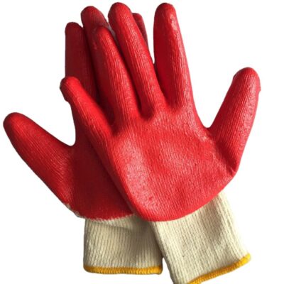 Protective coated cotton gloves for industrial and gardening safety