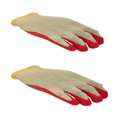 Protective coated cotton gloves for industrial and gardening safety