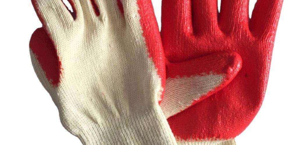 Protective coated cotton gloves for industrial and gardening safety
