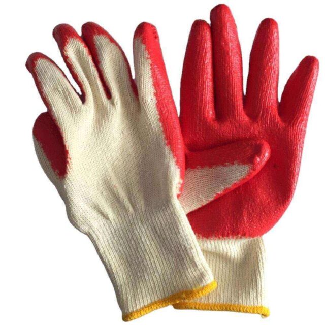 Protective coated cotton gloves for industrial and gardening safety