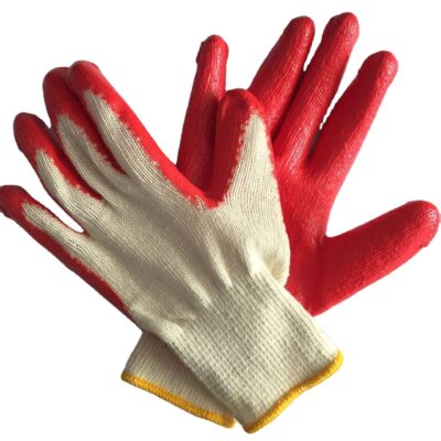 Protective coated cotton gloves for industrial and gardening safety