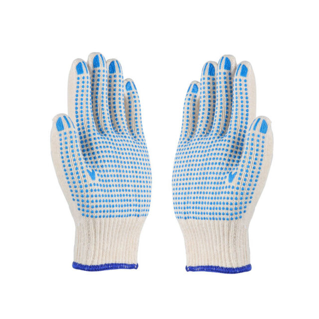 Safety work dotted cotton gloves with strong grip