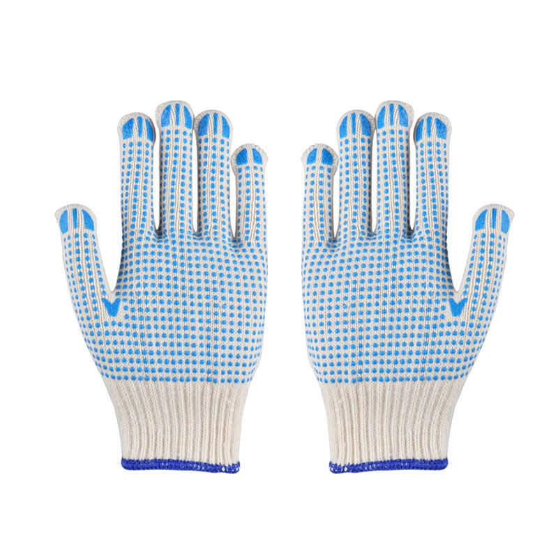 Safety work dotted cotton gloves with strong grip