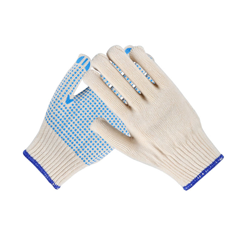 Safety work dotted cotton gloves with strong grip