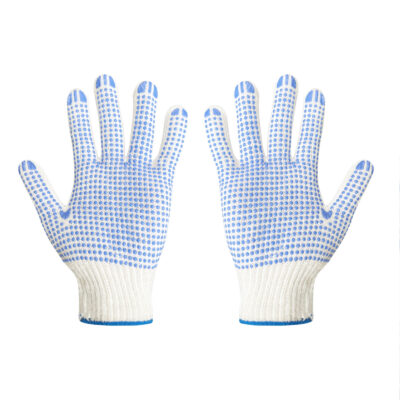 Safety work dotted cotton gloves with strong grip
