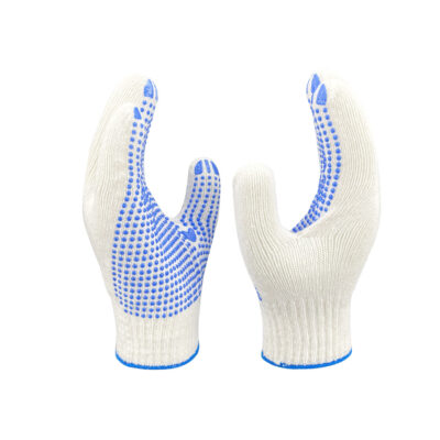 Safety work dotted cotton gloves with strong grip